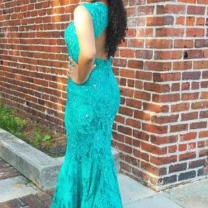 Blue Mermaid Prom Dress